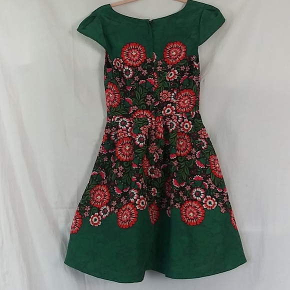 ModCloth floral cap sleeve midi lined dress Xs - Picture 9 of 9